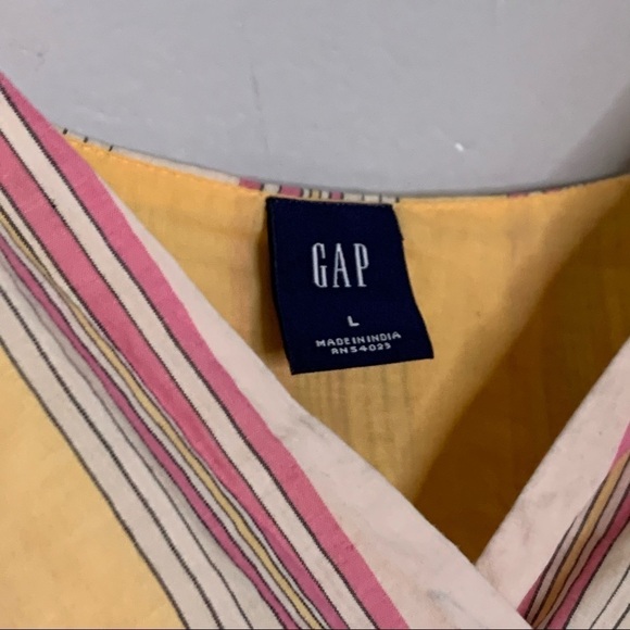 Gap Candy Stripe Coral V Neck Tank Top - Picture 3 of 6